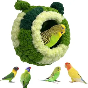 Cozy Bird Nest Warm Hug House, Plush Bird Bed for Long-Tailed Parakeets, Love Birds, Cone-Headed Parrots, Pet Supplies Material，Warm Bird Snuggle Hut，Small Parrot Fluffy Sleeping Bed，Conure Bird Cage Hut，Parrot Breeding & Sleeping Nest