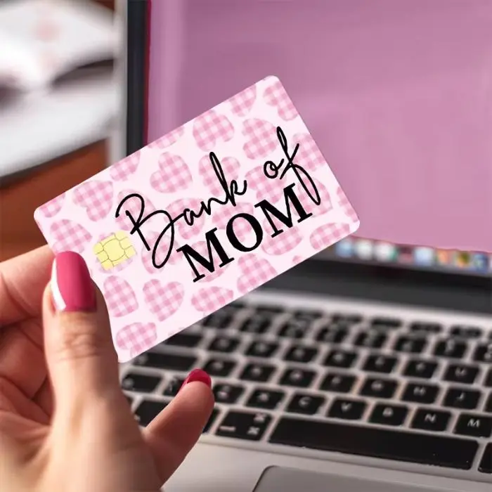 Pink Heart Card Skin Sticker Debit Credit Card Skins Mother'S Day Gifts Used for EBT, Transportation, Keys, Credit Cards, Debit Cards, Card Skins, Protect Bank Cards