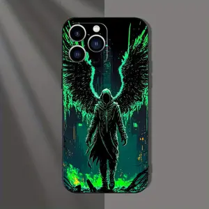 1 piece Halloween unique ghost pumpkin skull bat angel color printed pattern mobile phone case for iPhone 16 pro Max/ 16pro/16Plus/16/15pro Max/15pro/15plus/14pro max/14pro/14 plus/ 13 pro max/13pro/ 12 11 Pro Max, drop-proof and shockproof full coverage