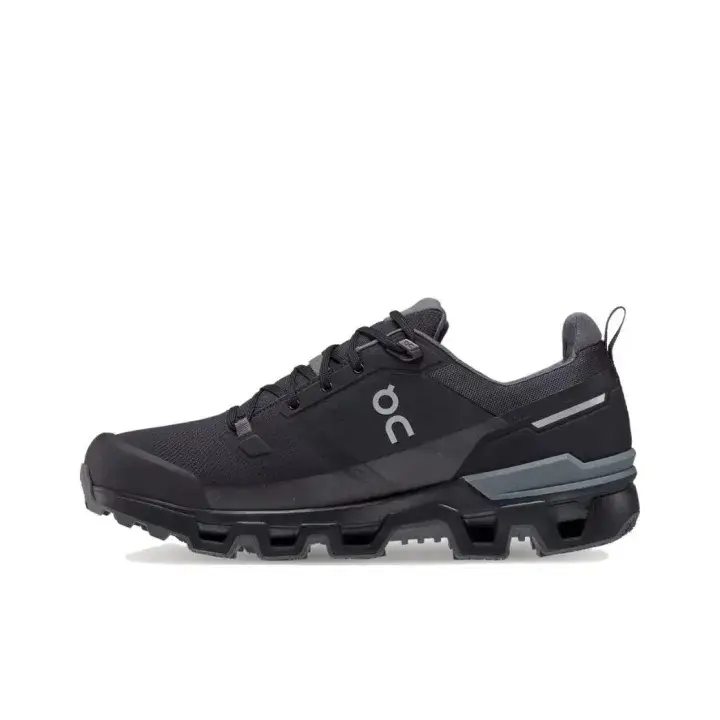 Full Black Non Slip Outdoor Trekking Sneakers, Waterproof Breathable Upper, Durable Traction Outsole, Unisex Hiking Shoes, Long Walk Support, With Original Shoe Box
