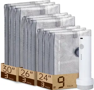 Vacuum Seal Bags For Clothing Travel With Wireless Electric Pump，9 Pack Space Saver Vacuum Storage Bags In 3 Combo Sizes，Compression Travel Packing For Luggage,Ideal For Air Planes, Apartments