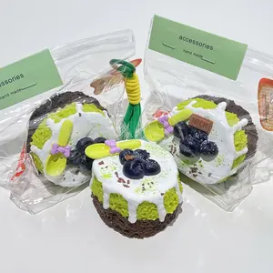 【2026 new model 】Blueberry Matcha Chocolate Cake Food-Grade Silicone Slow-Rising Rebound Squishy Fidget Toys for Stress Relief - Soft Squeeze Toys with Thick Creamy Slime Texture, Handmade Non-Toxic Sensory Toys transparent bag