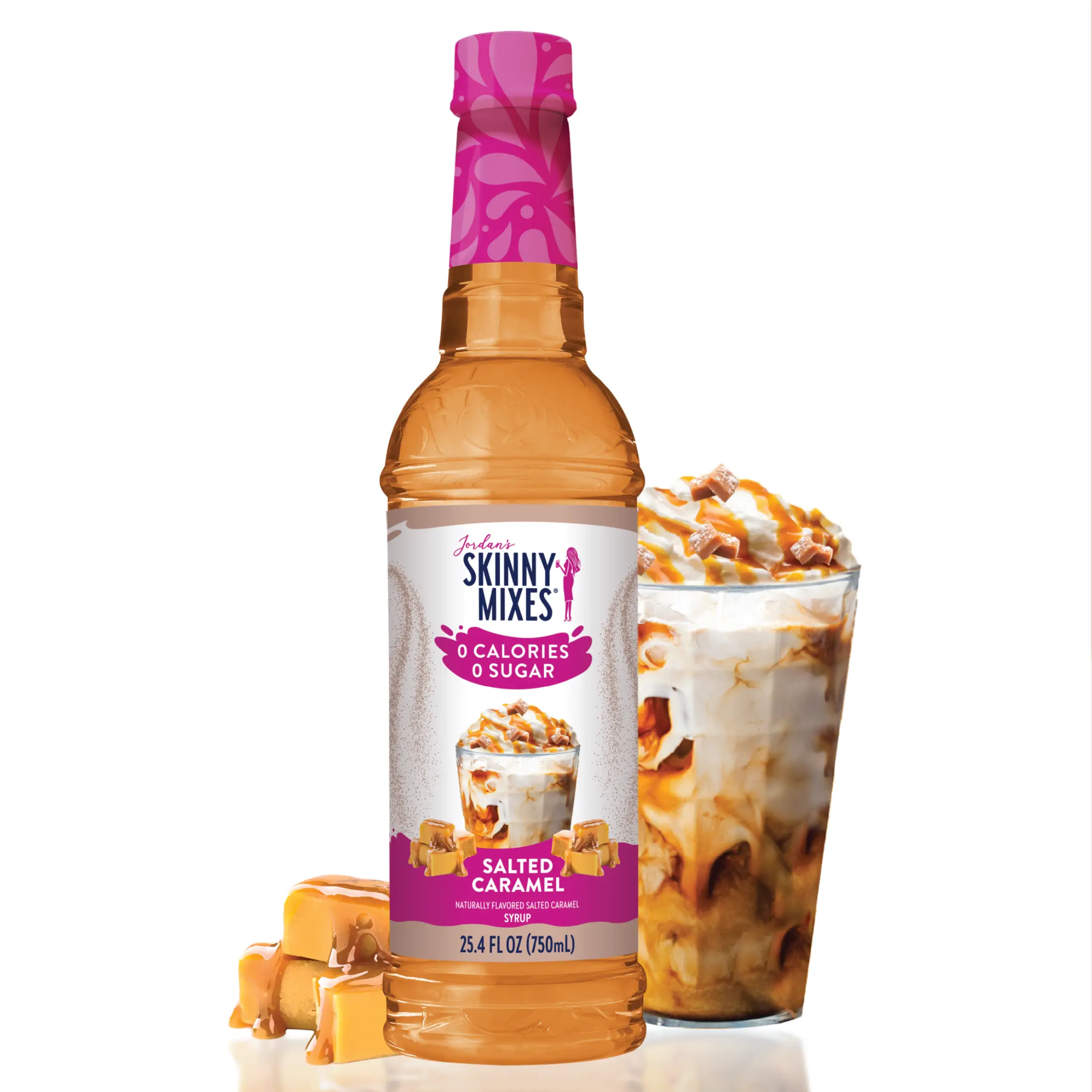 Jordan's Skinny Mixes Sugar Free Salted Caramel Coffee Syrup, 0 Calories. Great for Lattes, Cold Brew, Protein Coffee & More!750 FL OZ