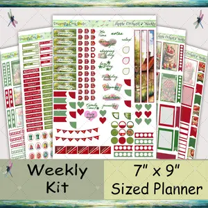 7x9 Planner | Weekly Sticker Kit | Charming Apple Orchard