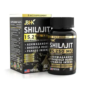 JBHK Dynamic Vitality Bundle - Sea Moss 7000mg, Black Seed Oil 4000mg, Ashwagandha 2000mg, Ginger & Shilajit 9000mg, Rhodiola Rosea 1000mg, Panax Ginseng 1500mg, All in 1 Supplements (60 Count) Healthcare Fitness Capsule