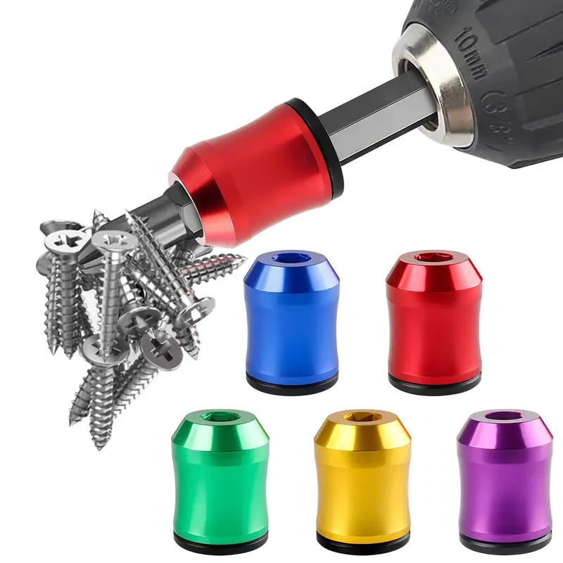 Strong Magnetic Screw Ring with Strong Magnetic Design - 1/4 Inch (6.35 mm) Universal Fit Bit for Hex Screwdrivers, Power Bits, 1/4" Tools - Ideal for Furniture Assembly, DIY Projects, Father's Day Gift