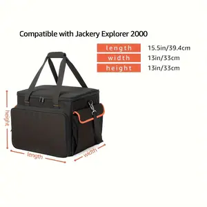 Trunab Travel Carrying Bag Compatible with Jackery Explorer 1500, Portable Power Station Storage Case with Waterproof Bottom and Front Pockets for Charging Cable and Accessories