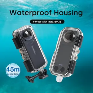 Insta360 X5 Case, 45m Underwater Protection, Tempered Glass & Stainless Steel, Durable Action Camera Accessory, Waterproof Housing