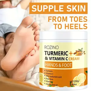 Rozino Turmeric & Vitamin C Hand and Foot Cracked Heels Cream 8.818oz Deeply Moisturize Rejuvenate with Hyaluronic Acid Aloe Vera Jojoba Seed Oil