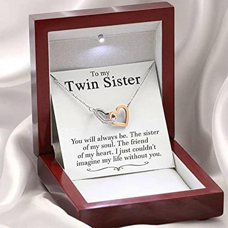 Valentine's Day Gifts for Twins Necklace, Gift for Sister, Birthday for Twin Sister, Best Friend Gift, Twin Sister Jewelry, Sister Gift, Interlocking Hearts Necklace You will always be