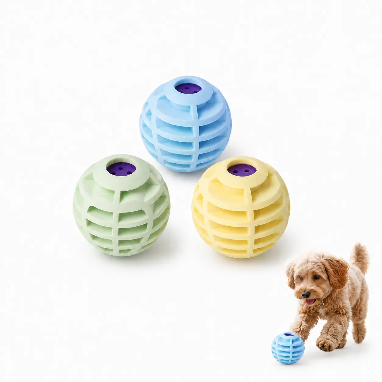 2.17-Inch Food Grade TPR Dog & Cat Interactive Squeaky Ball Toy - Inbuilt Whistle, Chew-Resistant, for Indoor/Outdoor Play, Exercise, Boredom Relief & Teeth Cleaning, Sound Toy