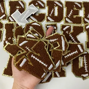 CY 36Pcs Self Adhesive Embroidered Chenille Rugby 0-9 A-Z Letters Numbers Applique Iron on Patches Stickers for DIY Clothes Hat Jeans Bag Jacket