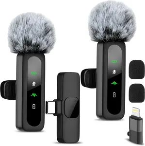 Wireless Lavalier Microphone Pack, USB C Lavalier Microphone Wireless Mini Mic for Type-C Android Phone/Tablet/PC Video Recording Clip-on Mics with Denoise Recording, Ideal for Vlog Tiktok Youtube Podcast Content Creator