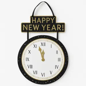 "Happy New Year" Countdown to Midnight Hanging Sign