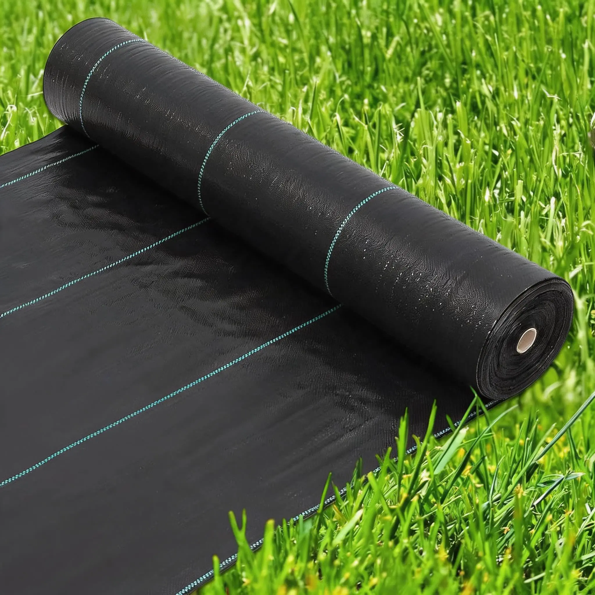 6.5ft x 330ft 3.2oz Polypropylene Weed Barrier Landscape Fabric, Heavy Duty Breathable Ground Cover for Weed Control, Erosion Prevention, Gardens, Driveways, Retaining Walls, UV Stabilized for Flower Beds, Landscaping