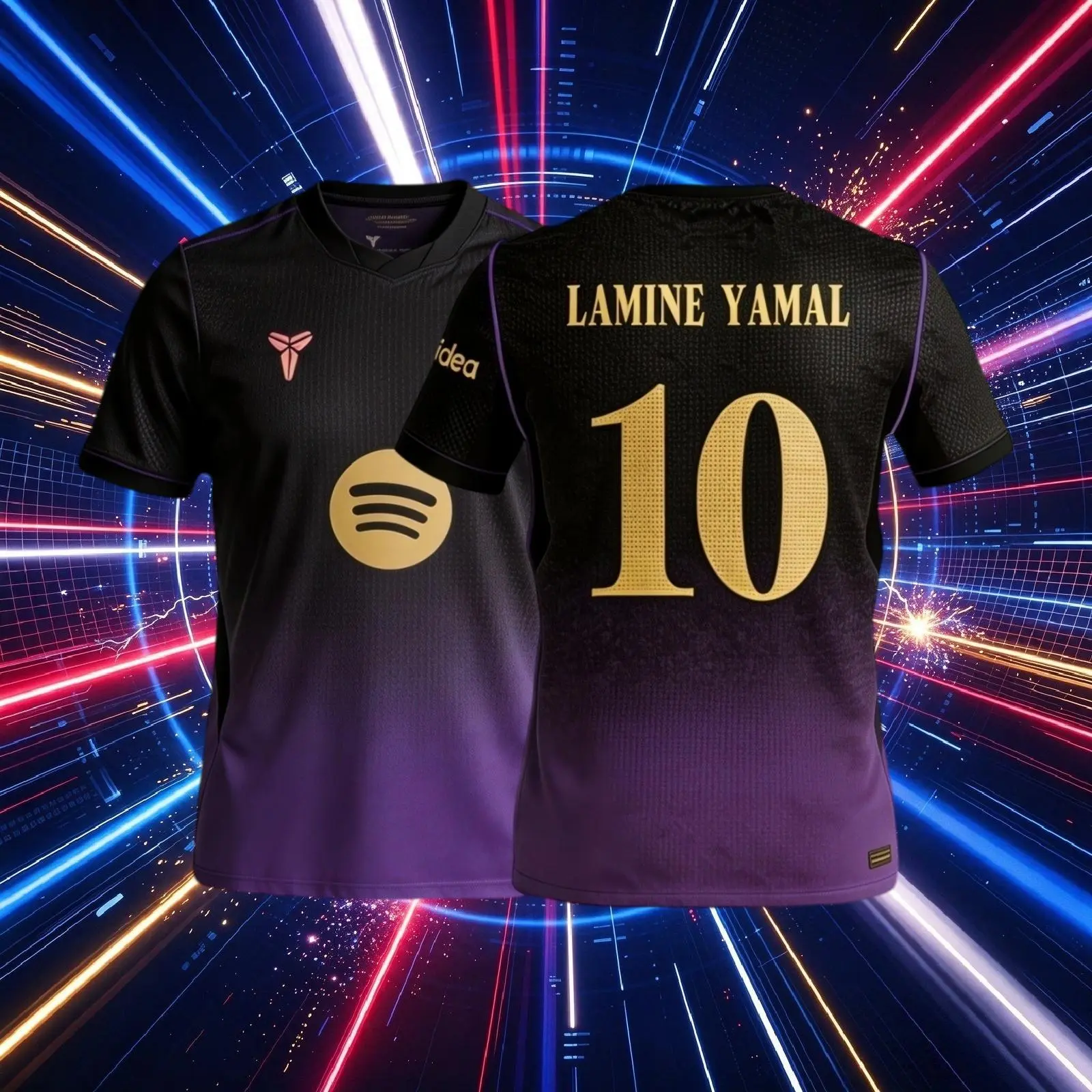 26 27 Away Black And Purple 10# Lamine Yamal Short Sleeve Soccer Jersey Fans Version 26 27 Away Black And Purple 10# Lamine Yamal Short Sleeve Soccer Jersey Fans Version