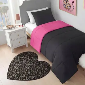 Juicy Couture Metallic Leopard Plush Rug, 3' Heart