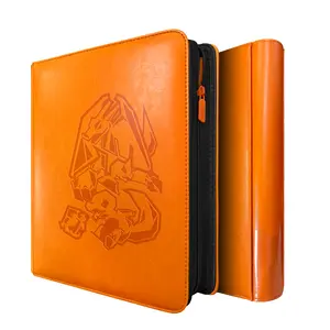 Ravaver 9-Pocket Trading Card Binder Holds 540 Cards with Customizable Label Slot and Side-Loading Sleeves & Zipper, Specifically Designed for Loose Cards，Premium Luxury Design Durable Album for Football & Sports Card Collectors
