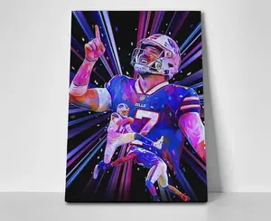 Josh Allen Football Poster Wall Art Print - Buffalo Bills Decor - POSTER NO FRAME