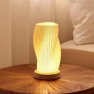 Small Bedroom Table Lamp for Night Stands - Tall Mid Century Modern Desk Lamp with Warm Bulb Included, Vintage Boho Bedside Reading Light for Living Room, Aesthetic Home Office Decor