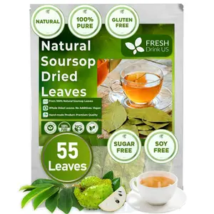 Premium Soursop Graviola Dried Leaves Tea, 55 Whole Soursop Leaves, Wildcrafted, Graviola Tea, Guanabana Tea, Hoja Guanabana, Soursop Loose Leaf Herbal Tea, No Gluten, Vegan Natural Beverage