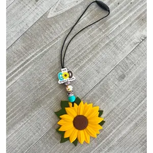 With God all things are Possible Sunflower Car Dangle