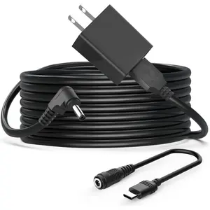 13.2FT Charger  Power Adapter Compatible with Ring Stick Up Cam /Plug-in 3rd Gen/2nd Gen & Ring Pan Tilt Stick Up Camera, Indoor/Outdoor Weatherproof Power Cord, Black