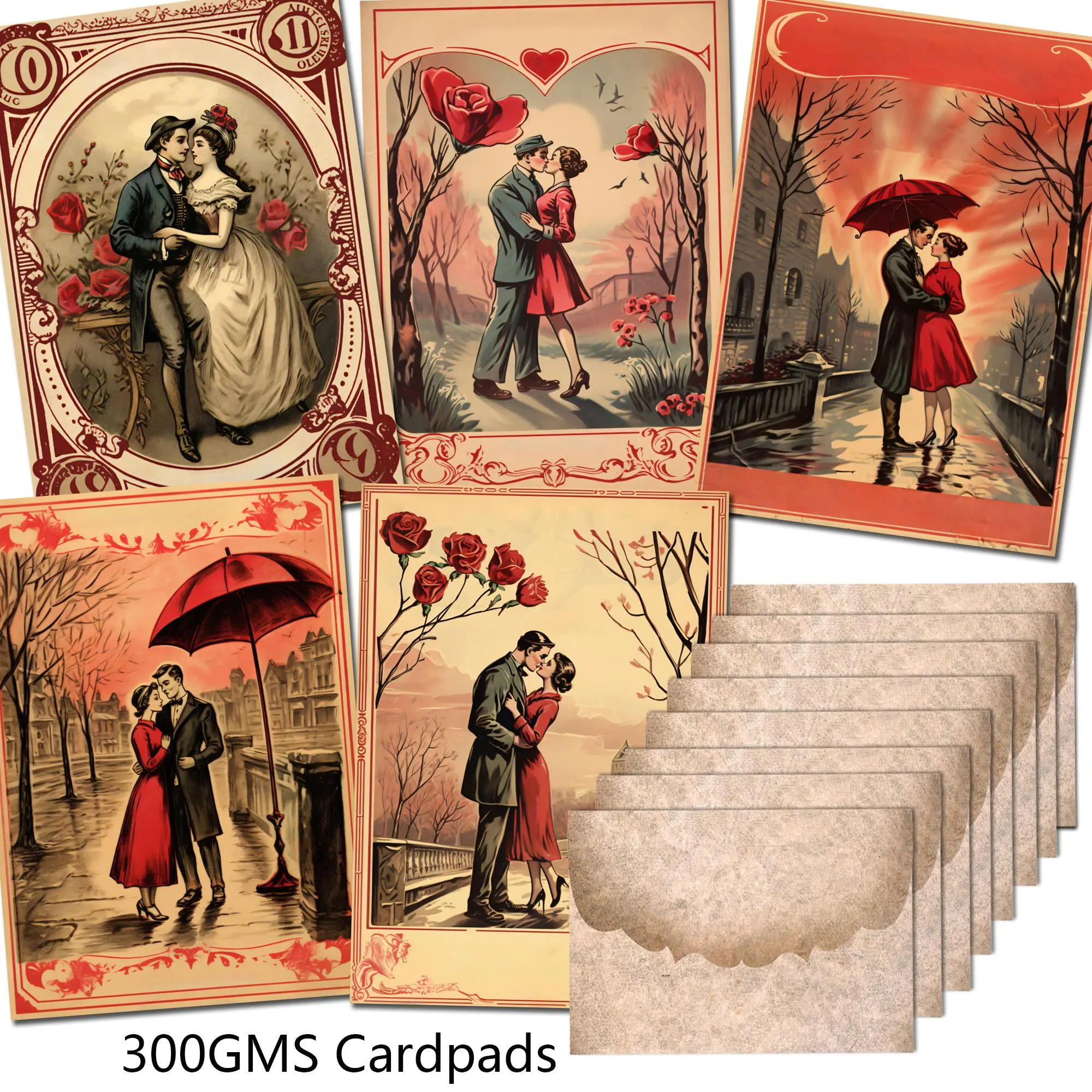Vintage Flower & Character Pattern Paper with Envelope & Sticker, 76pcs/set Including 12 Card & 56 Sticker & 8 Envelope, DIY Supplies, Custom Message Card, Greeting Cards Assortment