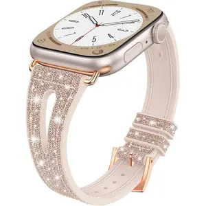 Bling Silicone Strap for Apple Watch Band 46mm 45 44mm 42mm 41mm 40mm 49mm iwatch Series 11/10/9/8/7/6/5/4/SE Ultra Soft Glitter Straps Smart Watch Strap