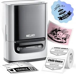 Bluetooth Label Maker Machine with Tape, Wireless Mini Label Printer with Multiple Templates for Home Office School Organization, Portable Thermal Label Maker for Storage Kitchen Cable and File Labels