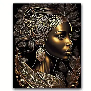 Woman Pattern DIY Diamond Arts Colorful Painting Kit without Frame, Full Round Drill Diamond Painting for Home Bedroom Wall Decor, Diamond Painting Kits