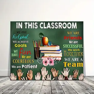 In This Classroom Team Canvas Wall Art - Motivational Classroom Decor- unframed Poster Waterproof
