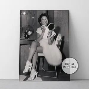 Dorothy Dandridge Wall Art, Black and White Vintage Hollywood Poster, Classic Film Star Print for Chic Room Decor, Unframed