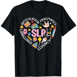 100% Cotton Speech Therapy Speech Language Pathologist Therapist SLP T-Shirt