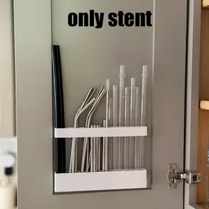 1 Set Adjustable Straw Holder – Wall-mounted acrylic straw organizer for cabinets and countertops. Space-saving dispenser with customizable height, easy access storage solution for kitchen and drink stations Adjustable Organiser.