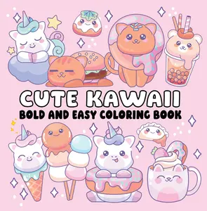 Cute Kawaii Bold and Easy Coloring Book - Regular Edition Featuring Adorable Characters and Fun Designs