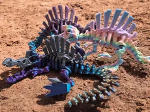 Flexi Spinosaurus - Wiggly 3D Printed Dino Friend Articulated Desk Toy Gift for Kids & Adults Educational Collectible Item Jurassic Decorative Figurines