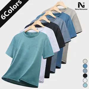 Men's Short-Sleeve Round Neck Plain T-Shirt - Menswear Streetwear, Breathable Lightweight Quick-Dry Soft Premium Fabric, Stylish Fit for Gym Workouts & Casual Outings