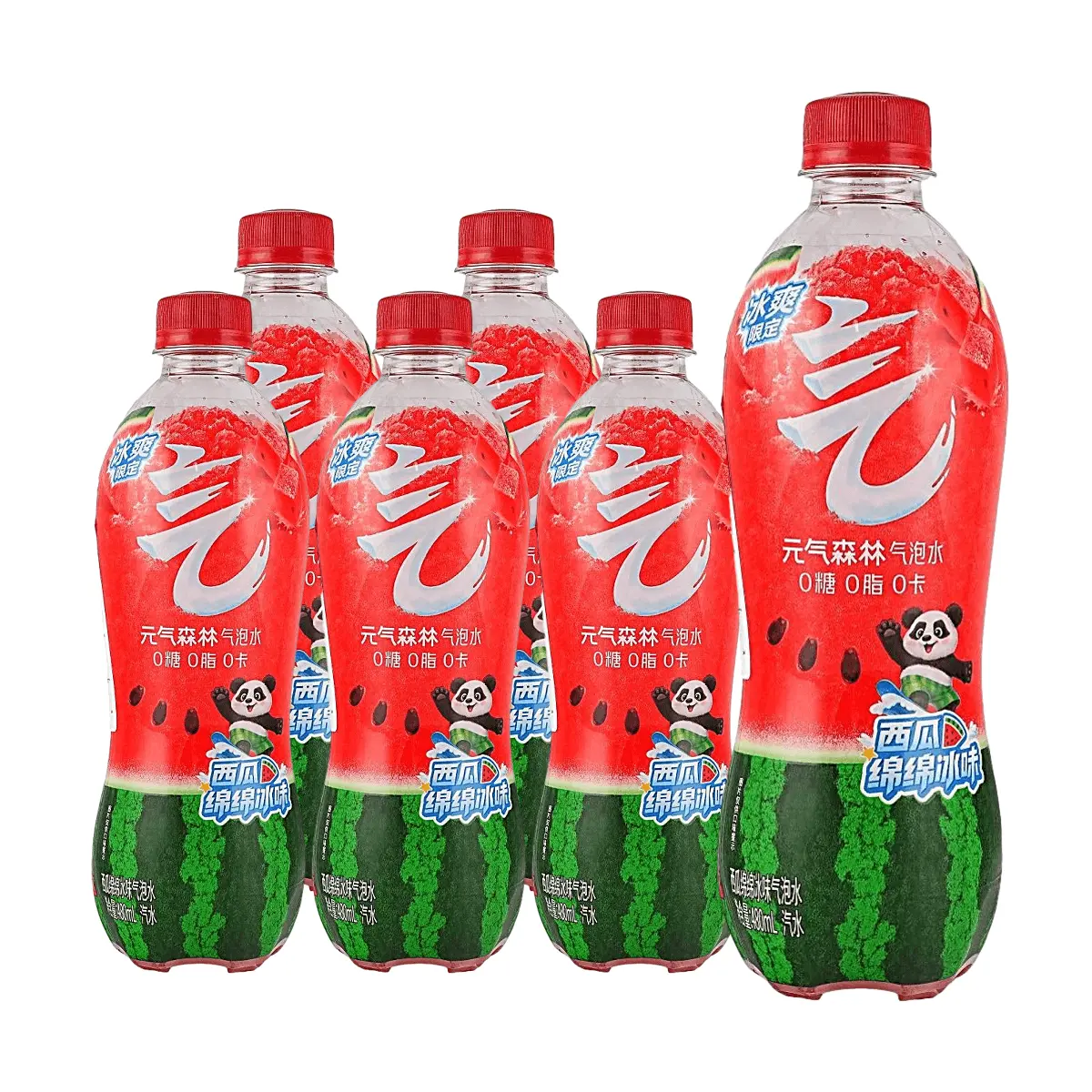 Chi Forest Watermelon Flavored Sparkling Water 480ml x 6 Pack - Zero Sugar, Zero Calorie, Zero Fat - Summer Refreshing Drink