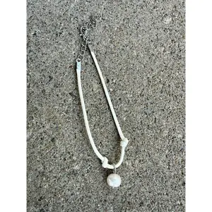 Pearl Bead, White Cord Bracelet