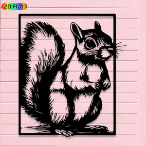 1pc Vintage Squirrel Metal Wall Art, Statue Mural, Iron Craft, Perfect for Living Room, Garden, Zoo Corner Decor, Engraving, Artistic Metalwork, Christmas Decor, Modern Home Decor, Home Decor Products, Ideal Gift for Nature Lovers