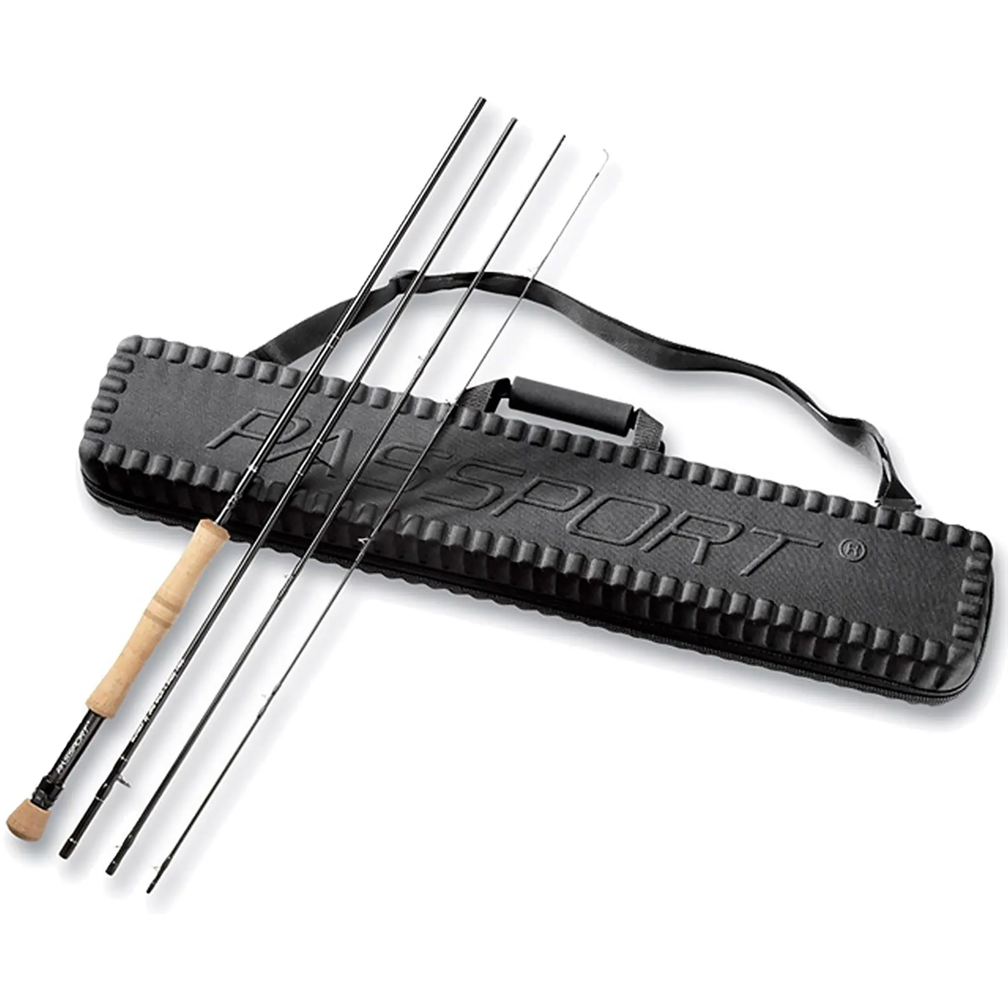 Flying Fisherman Passport 4-Piece Fly Fishing Rod, 9' Length Japanese Graphite Blank with Portuguese Cork Grip, #10 Wt., Travel Case with Adjustable Strap, Fishing Accessories, Blank Taper, Reinforced Connections, Removable Foam Inserts, Rods