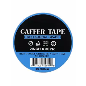 Gaffer's Tape,  Matte Black Cloth Tape, for Floor & Wall, No . Pro Non-Reflective Fabric Gaff Tape for Cords, Cables, etc.