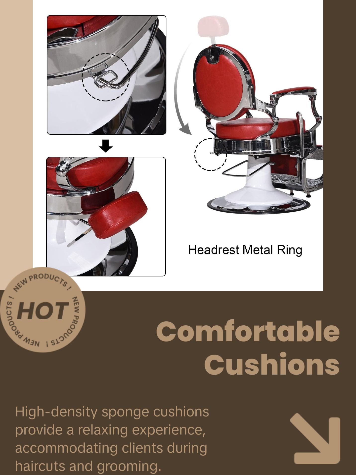 BarberPub Heavy Duty Barber Chair, All Purpose Reclining Hair Styling Salon Chair 3860