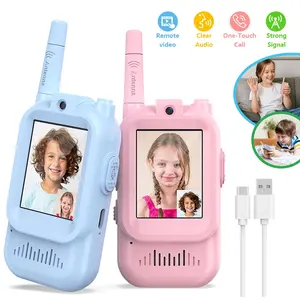Children Video Intercom Toy Set of 2, Long Distance Talk, Camera Included, Suitable for Ages 3-12, Colorful Audio, Indoor Outdoor Play, Holiday Gift