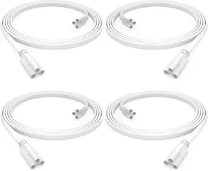 (4-Pack) 6FT T5 T8 LED Shop Light Connecting Wire, Dual-Ended Linkable Cable Cords for LED Tube Light Fixture, Ceiling Lamp, 4-Pack