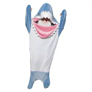 OLAOLA Unisex Adult Plush Shark Blanket Animals Onesie Pajamas Wearable Warm Home One-Piece Sleepwear