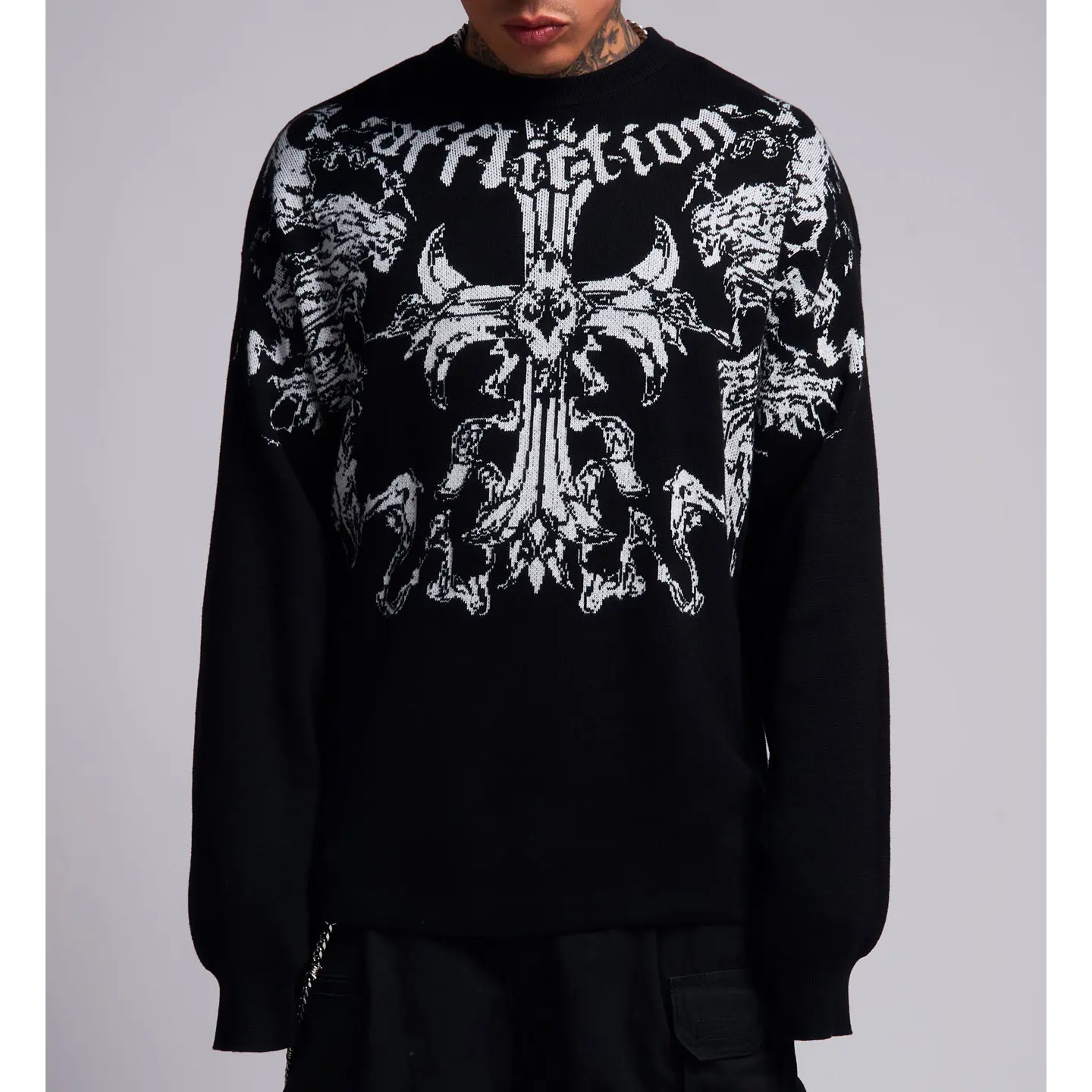 Affliction Men's Long Sleeve Knit Sweater Jump