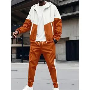 Color Block Sweater with Long Zipper Set