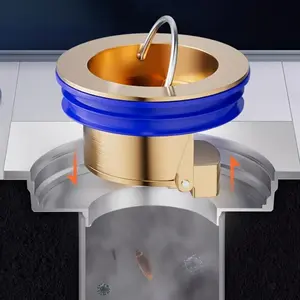 Shower Drain Backflow Prevention Device, Magnetic Levitation One-Way Drain Valve, Drain Insert, Drain Plug, Brass Material, Rapid Drainage, Suitable for Showers, Fits 1.25in-1.65in Diameter (Brass)